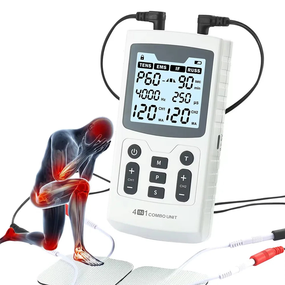 Electric Muscle Therapy Stimulator Interferential Physiotherapy Device White