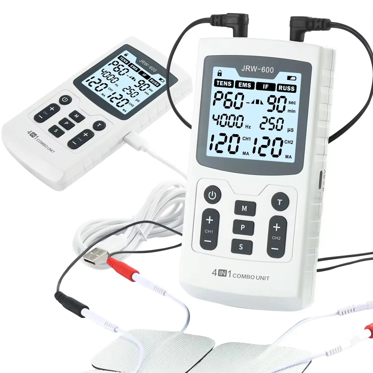 Electric Muscle Therapy Stimulator Interferential Physiotherapy Device White