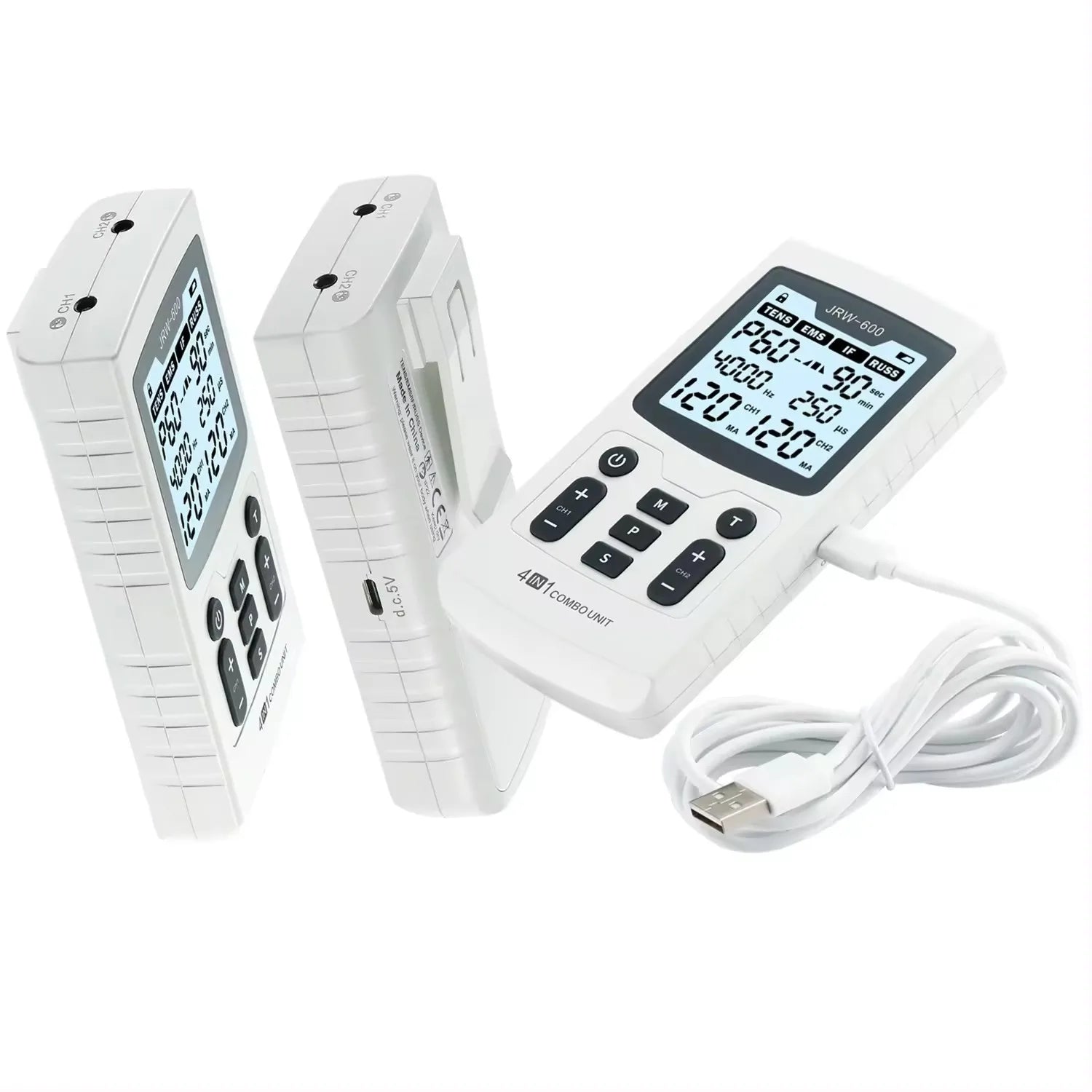 Electric Muscle Therapy Stimulator Interferential Physiotherapy Device White