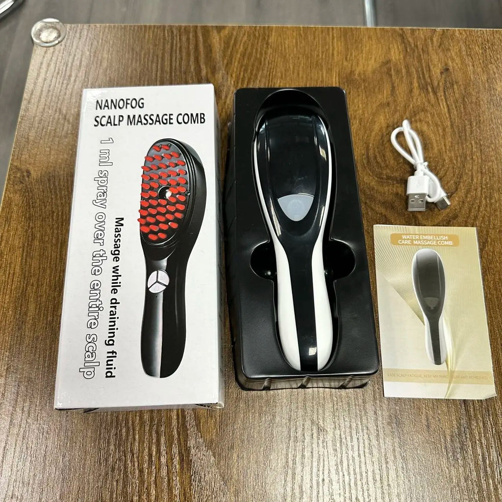 Electric Spray Massage Comb – Led Light Therapy & Nano Atomization