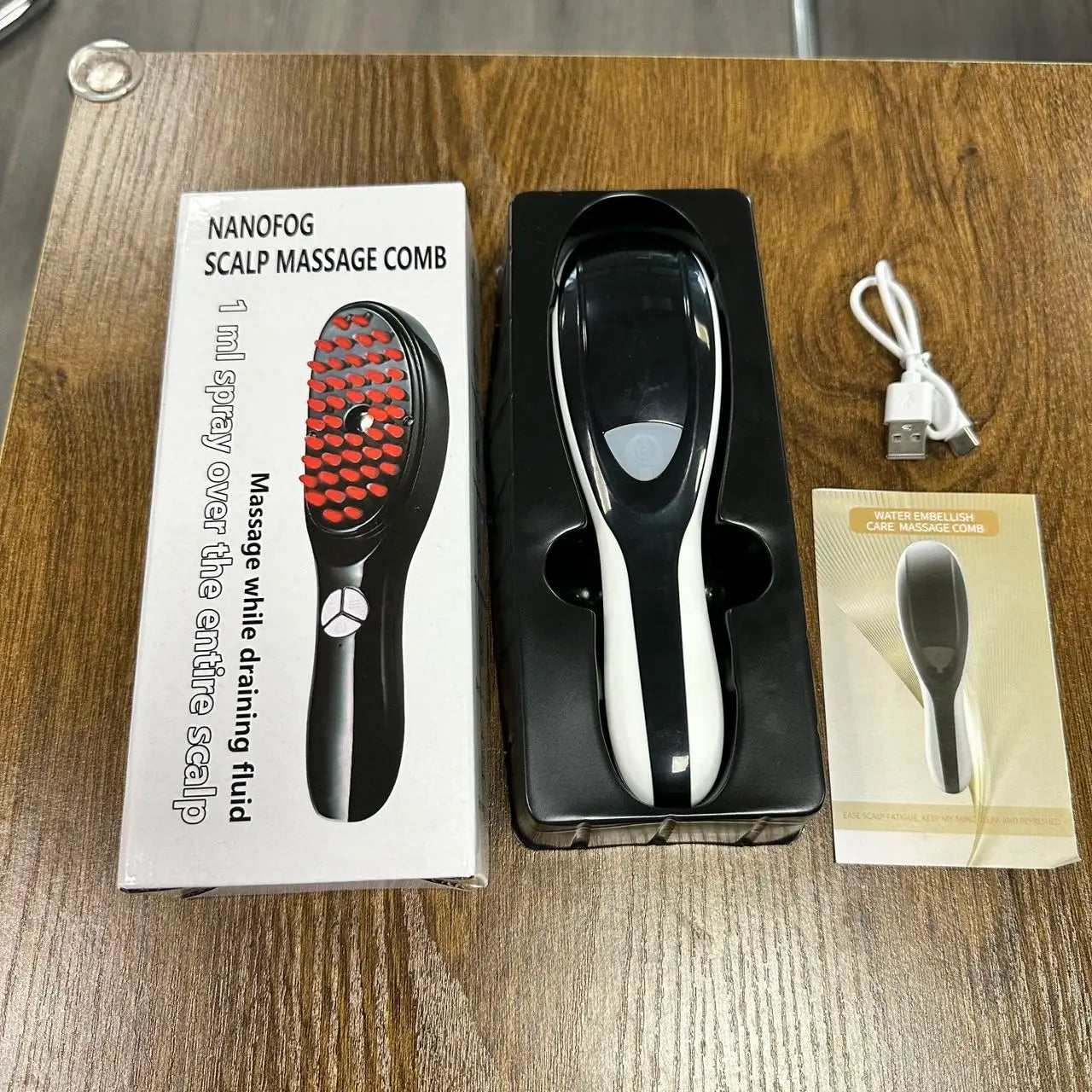 Electric Spray Massage Comb – Led Light Therapy & Nano Atomization