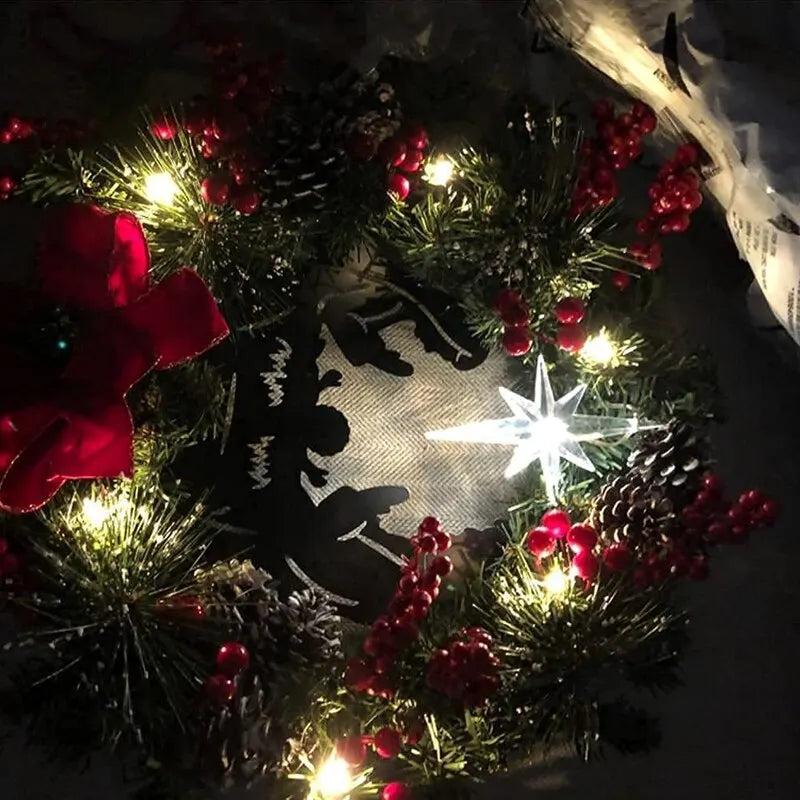 Champagne Gold Christmas Wreath With Lights