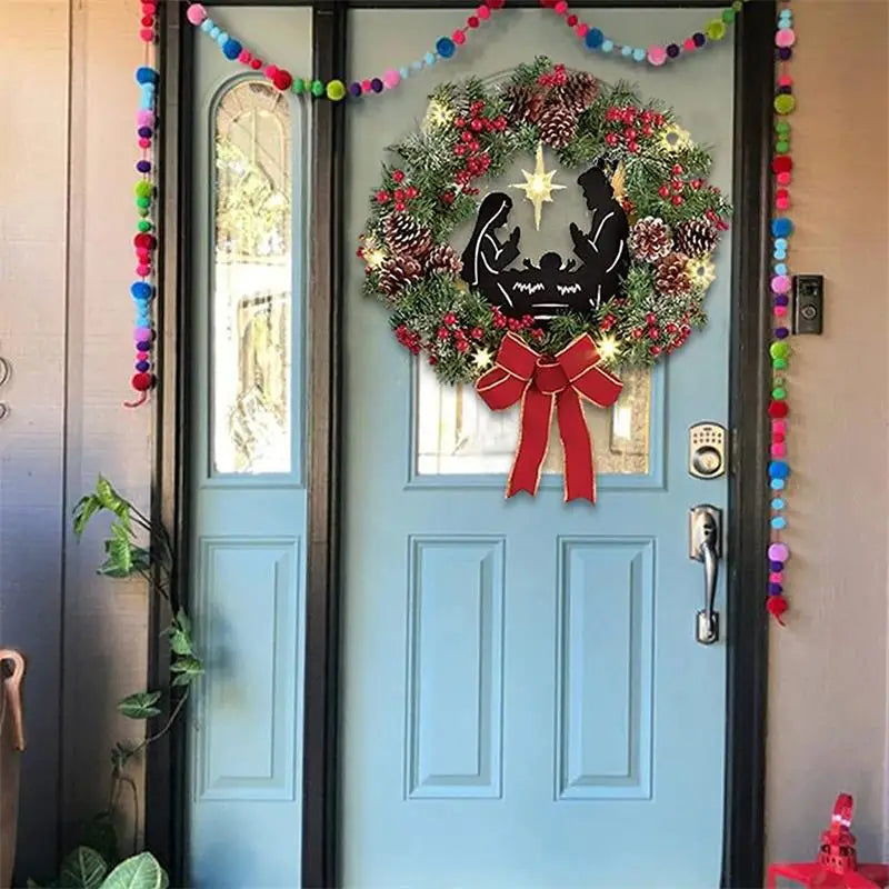 Champagne Gold Christmas Wreath With Lights