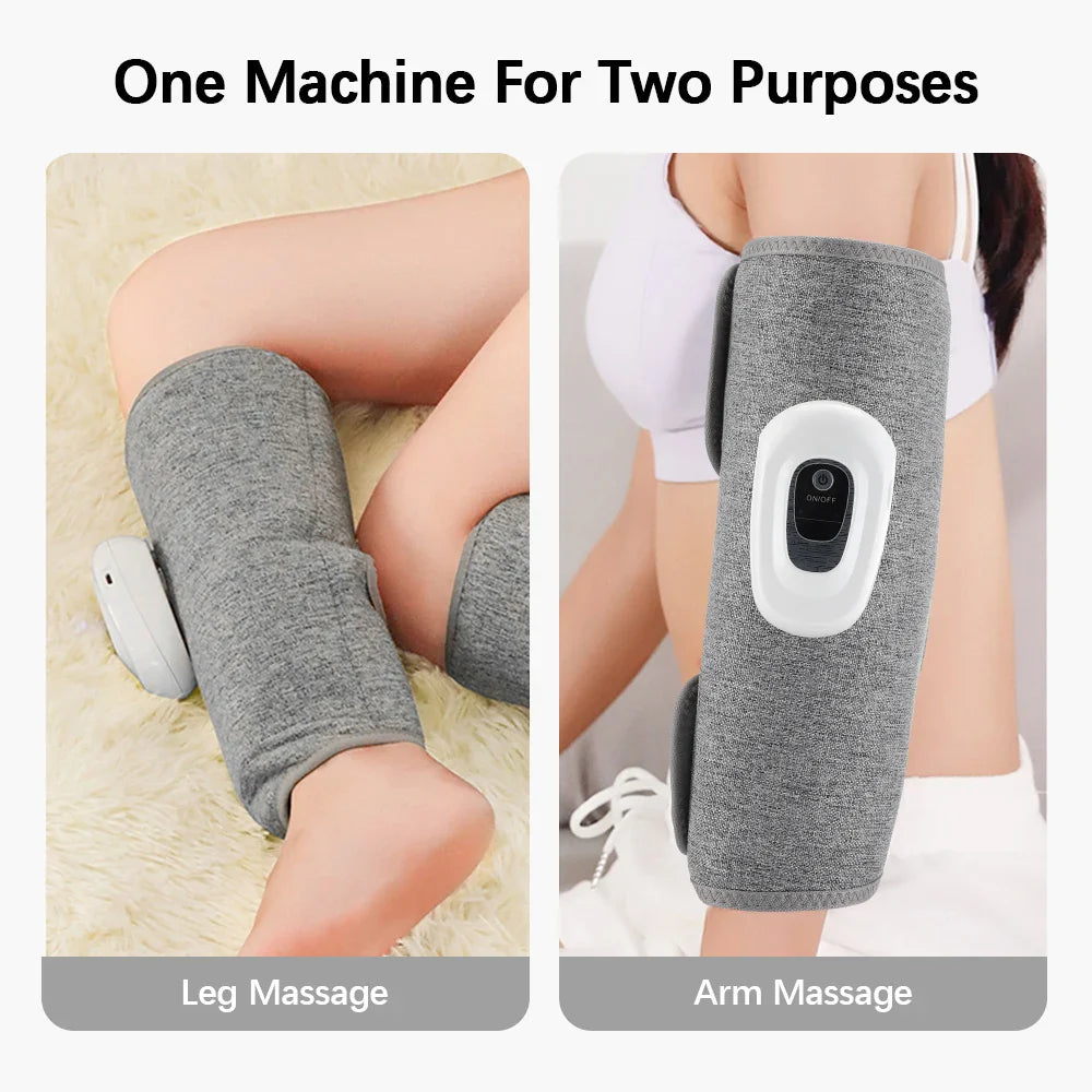 Wireless 360° Air Pressure Calf Massager Leg & Arm Airbag Compression Grey