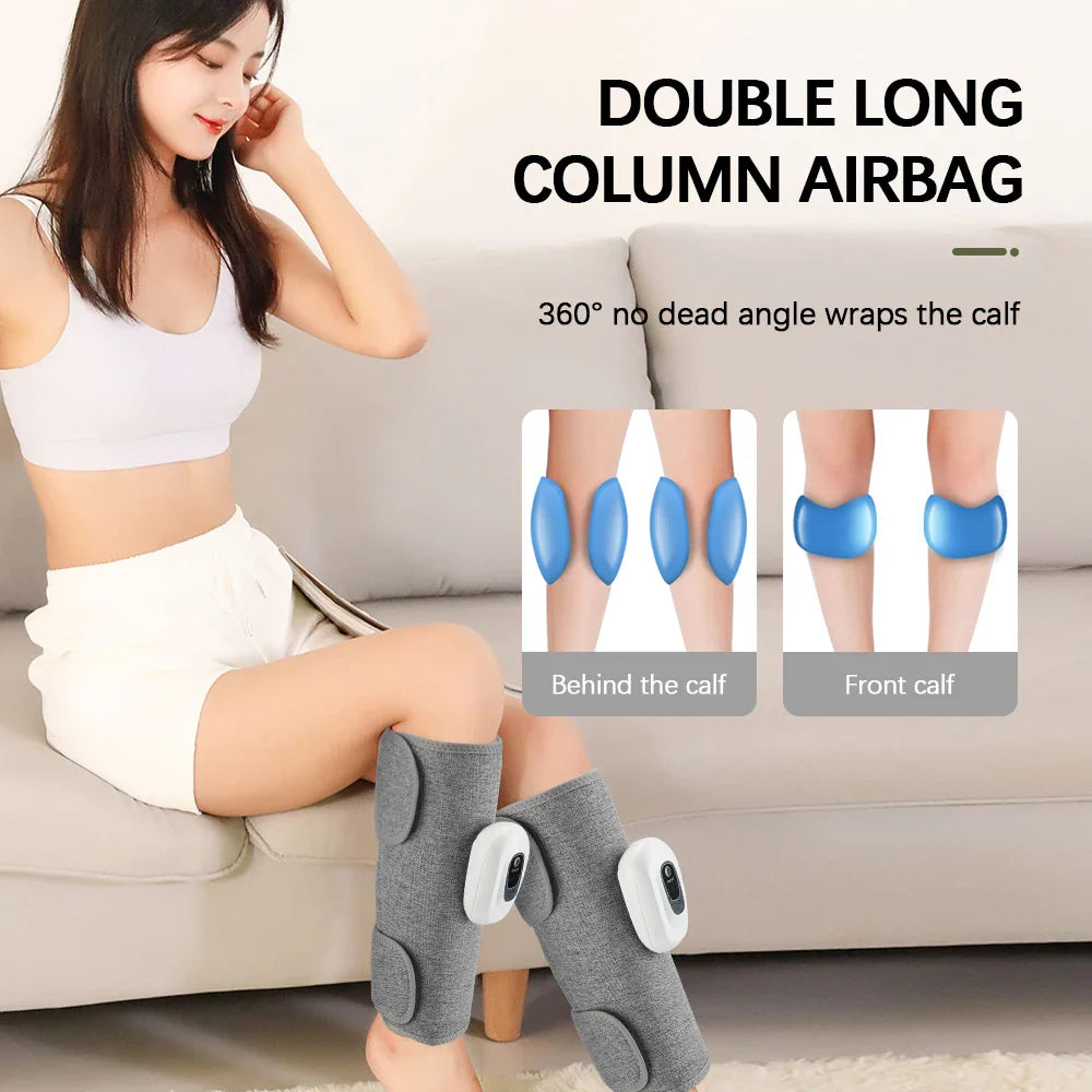 Wireless 360° Air Pressure Calf Massager Leg & Arm Airbag Compression Grey