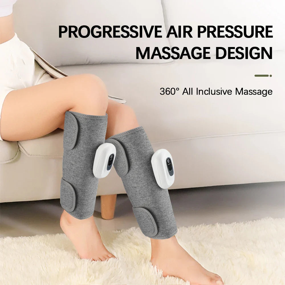 Wireless 360° Air Pressure Calf Massager Leg & Arm Airbag Compression Grey