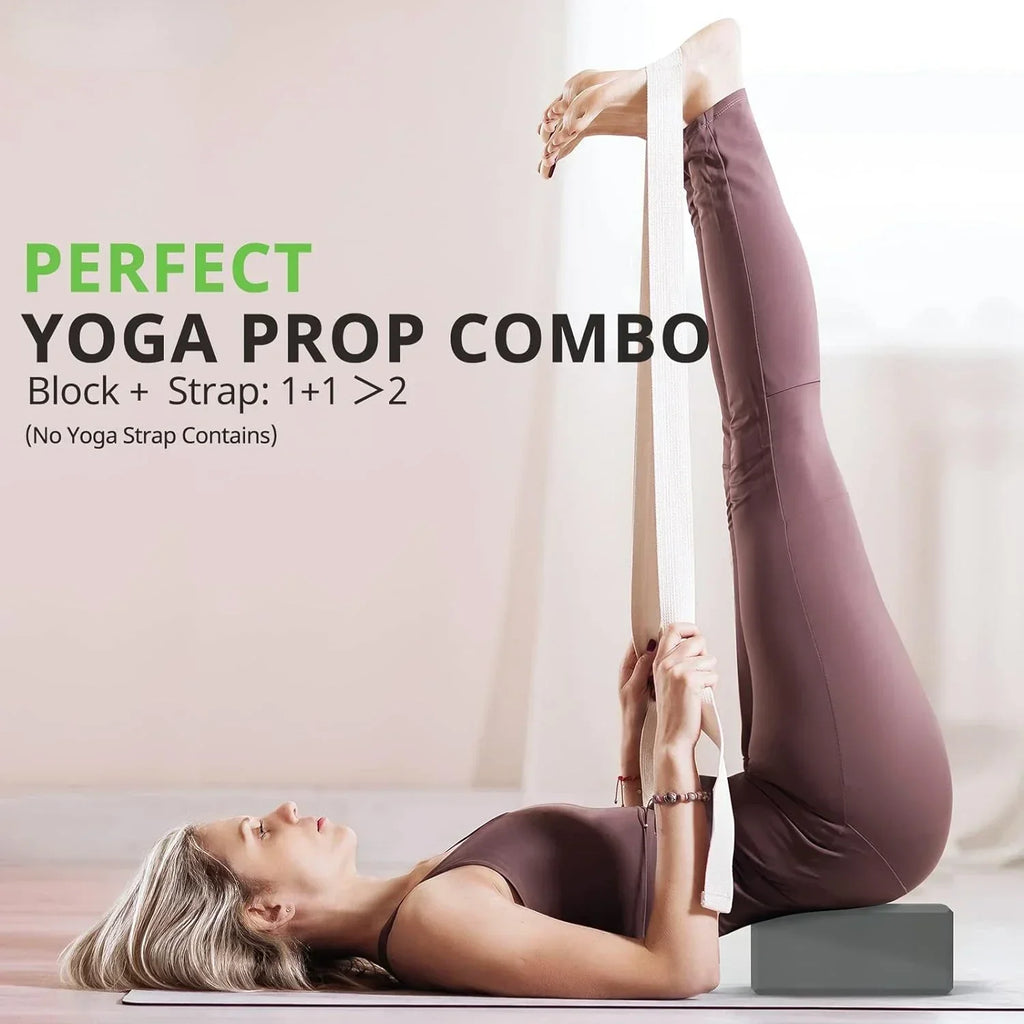 Set Of 2 Premium Odor-Resistant Foam Yoga Blocks (Grey)