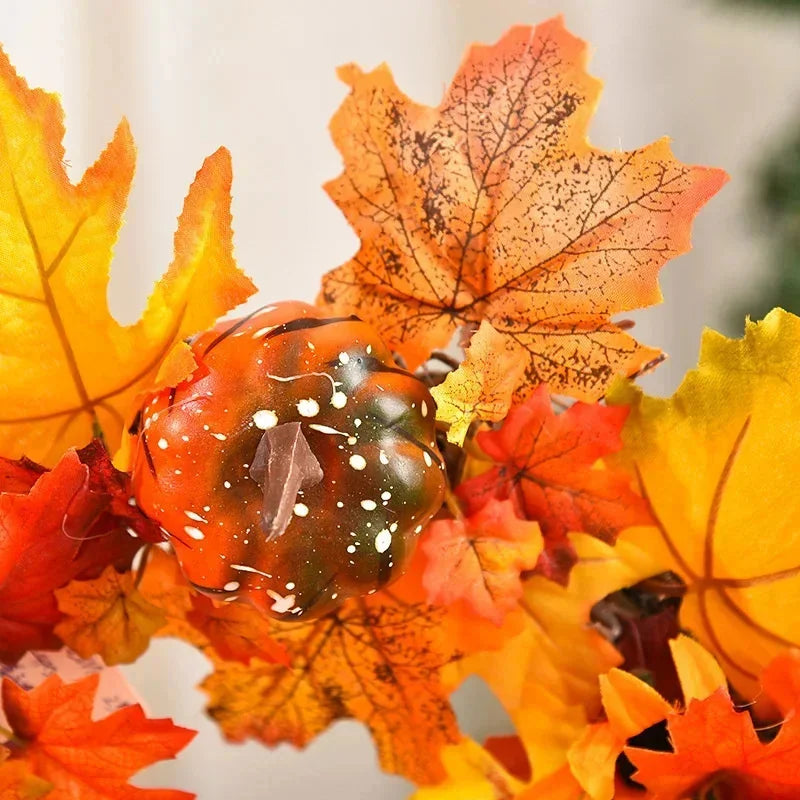 Christmas Berry Maple Leaf Wreath For Home Decor