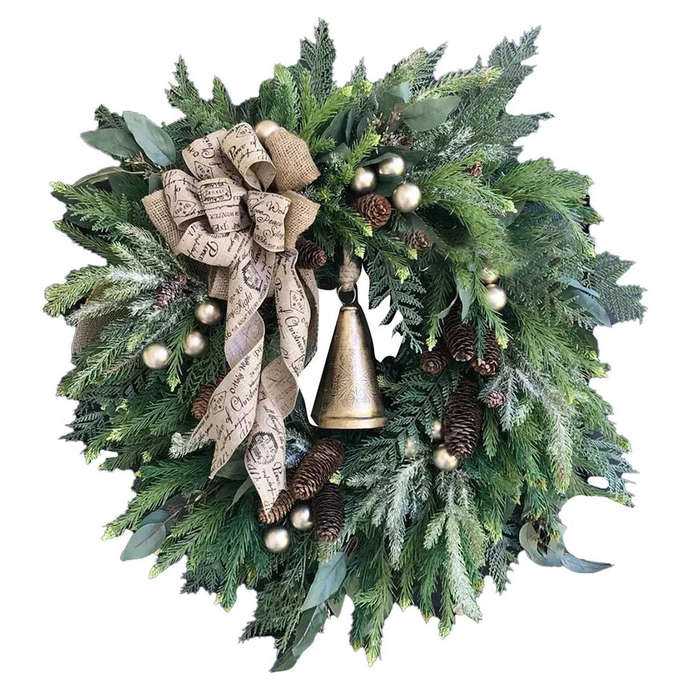 Farmhouse Christmas Wreath With Bells
