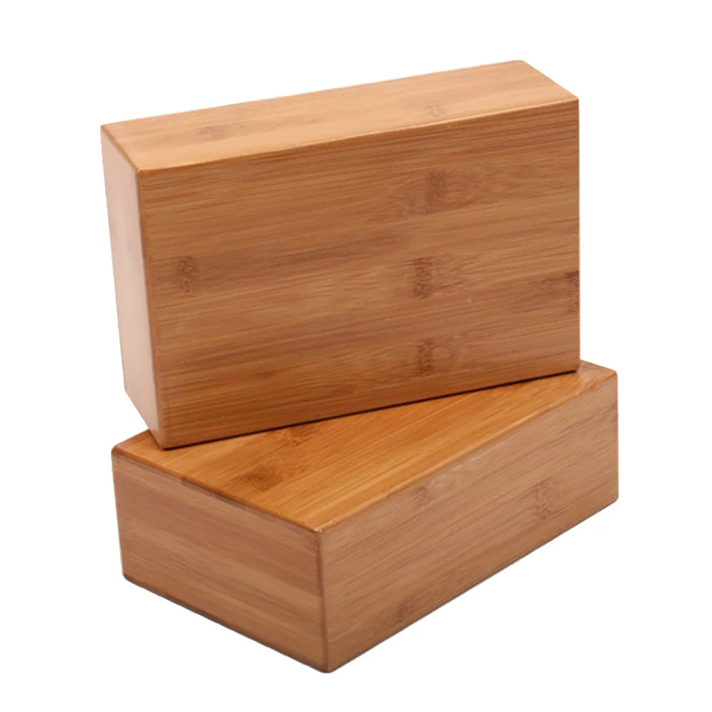 Bamboo Yoga Block For Flexibility & Meditation (Brown)