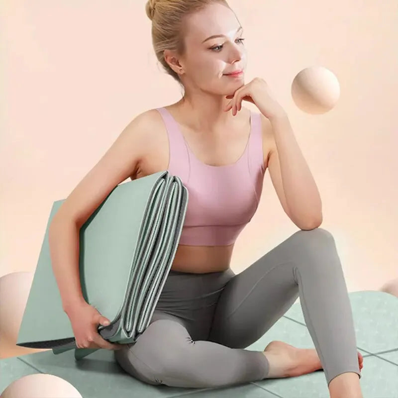 Foldable Tpe Yoga Mat Non-Slip Travel Fitness Mat