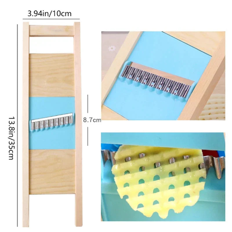 Stainless Steel Fries Grid Cutter – Wavy Potato Chopper