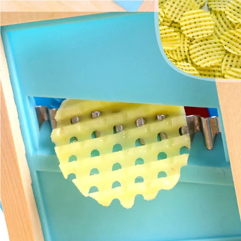 Stainless Steel Fries Grid Cutter – Wavy Potato Chopper