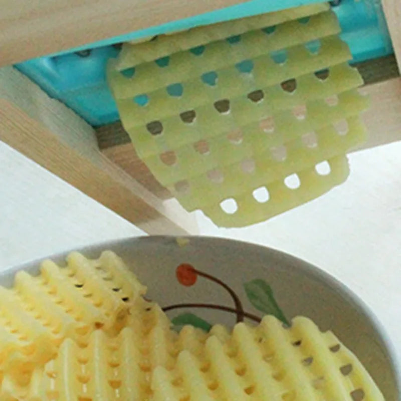 Stainless Steel Fries Grid Cutter – Wavy Potato Chopper