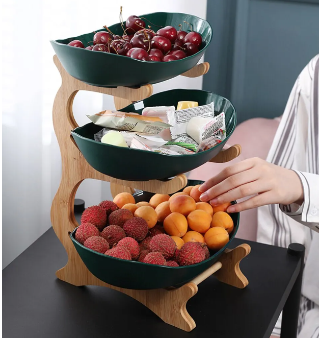 Wooden Table Plates with Floor Partition