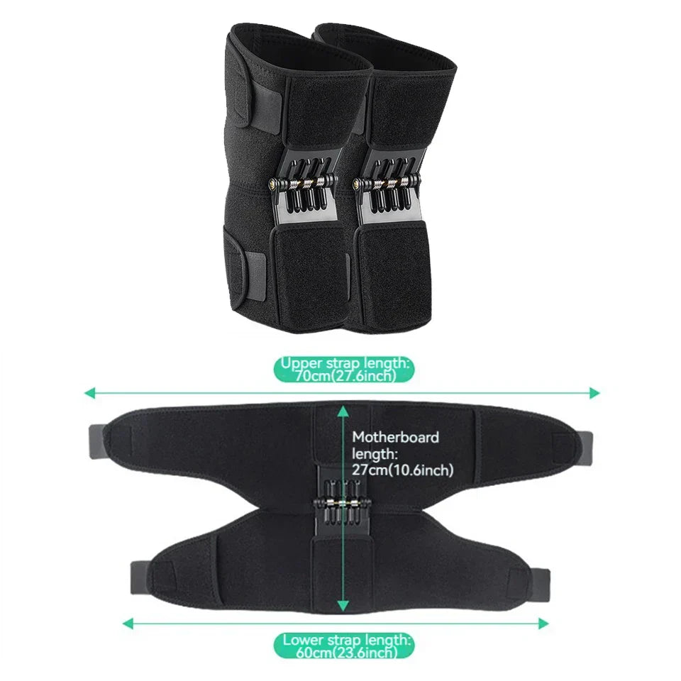 Adjustable Knee Booster Brace Strong Patella Support Black