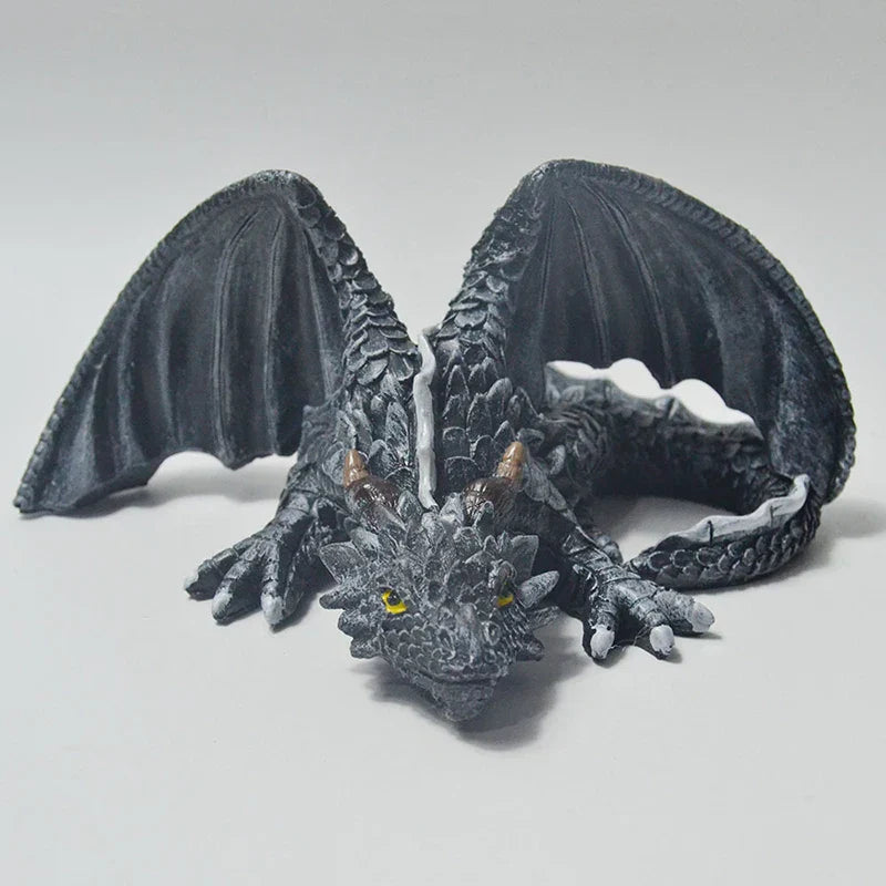 Garden Squatting Dragon Sculpture Guardian Statue Gothic Decor