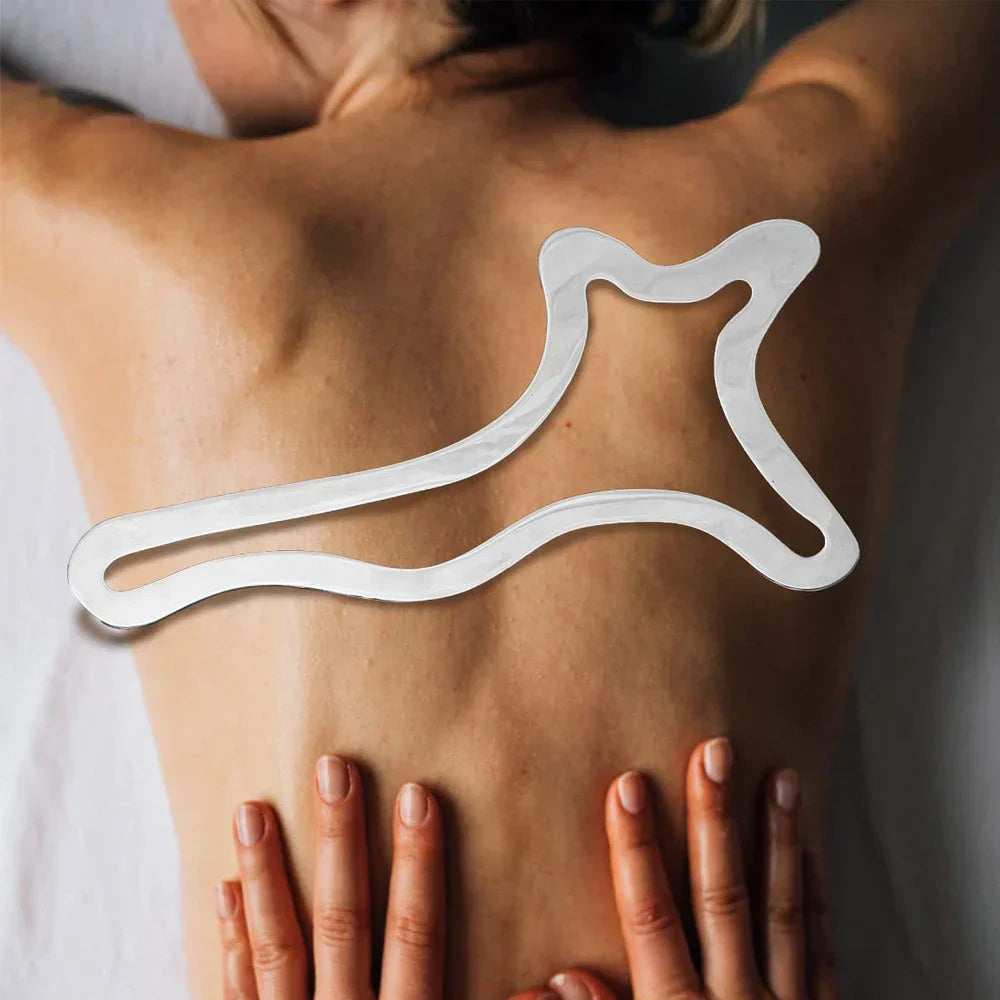 Stainless Steel Gua Sha Scraping Massage Tool Muscle Scraper Silver