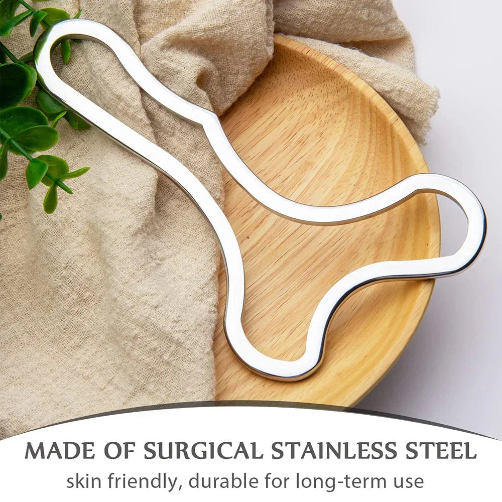 Stainless Steel Gua Sha Scraping Massage Tool Muscle Scraper Silver