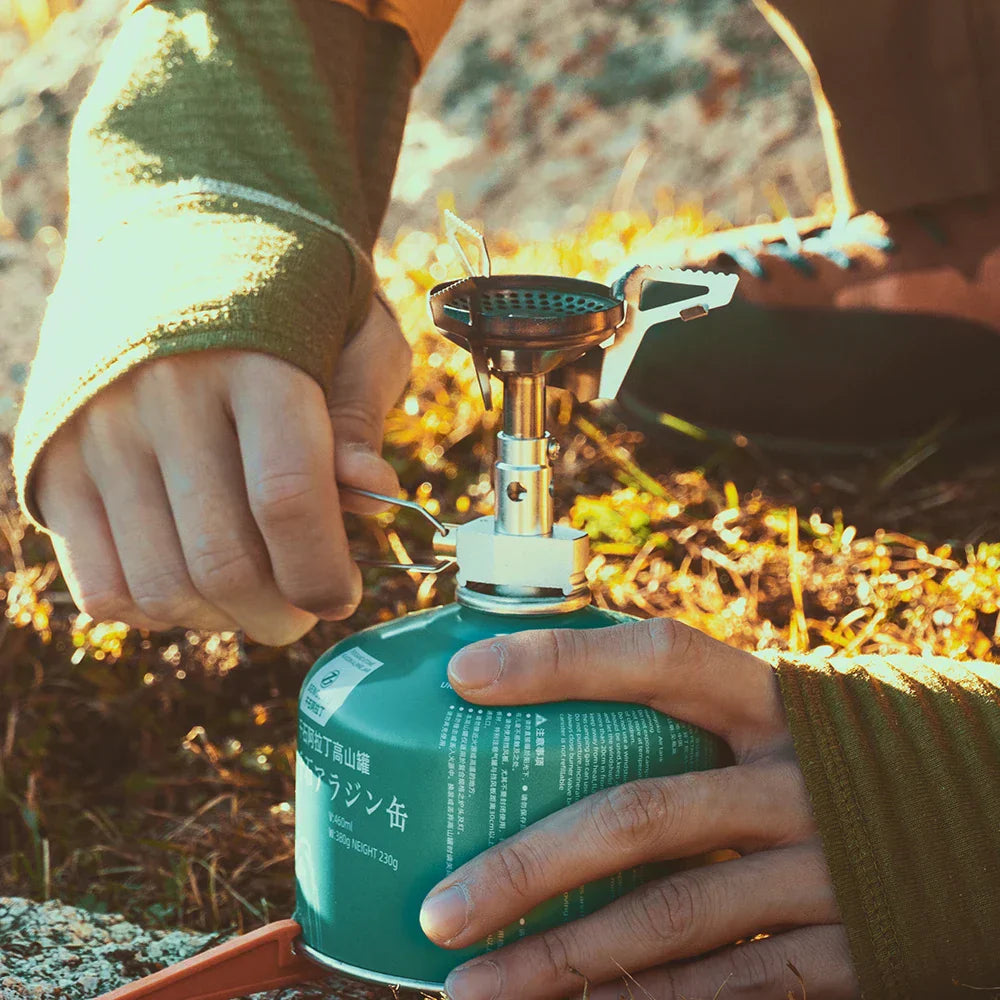 Camping Gas Mini Backpack Stove Silver