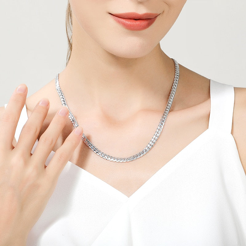 Sterling Silver 6mm Side Chain Necklace