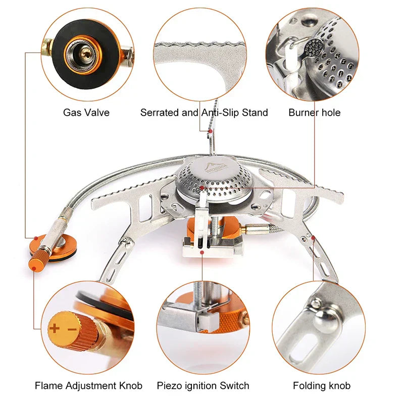 Portable Camping Gas Stove Silver