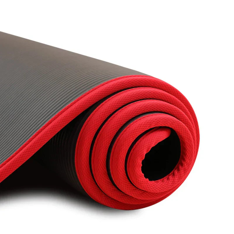 10MM Extra Thick Non-Slip NRB Yoga Mat 183x61cm Black