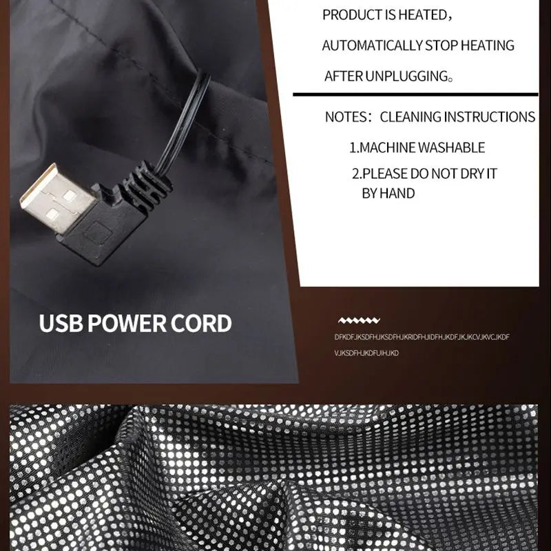9-Zone USB Heated Vest – Graphene Electric Heating Vest for Men & Women