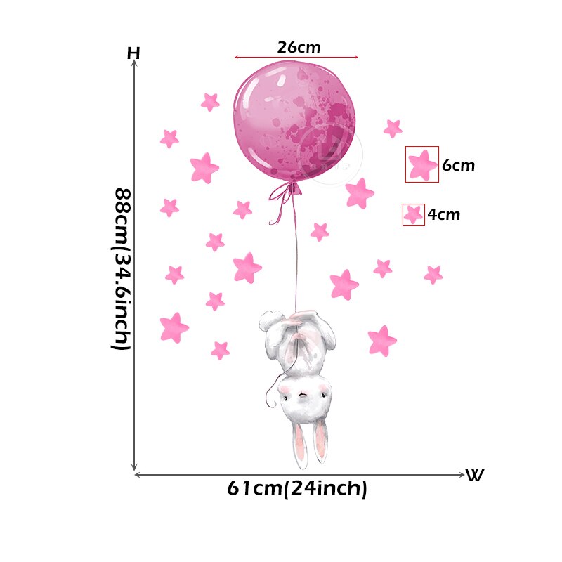 Baby Room Cute Ballet Bunny Wall Stickers