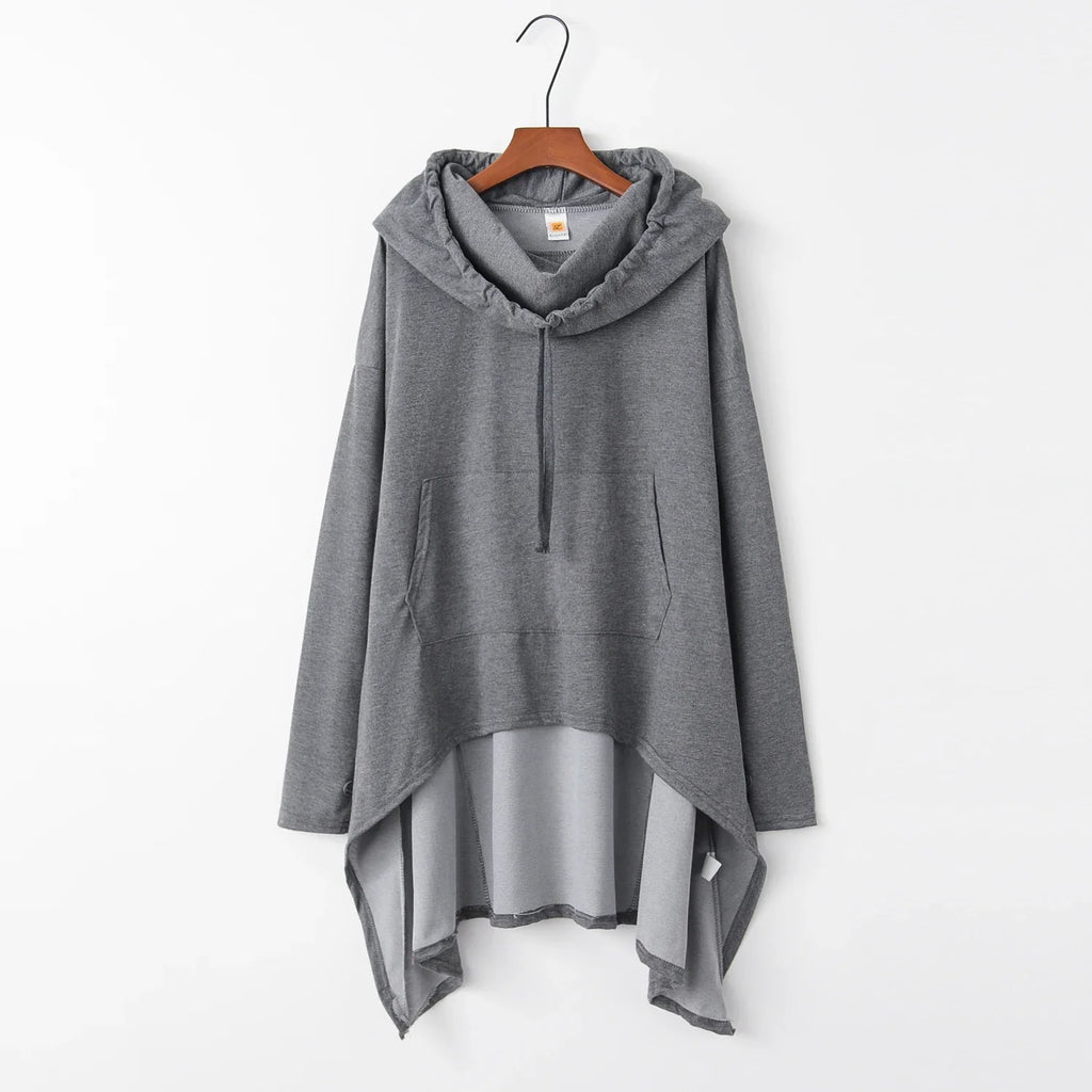 Longline Hooded Cape Sweatshirt