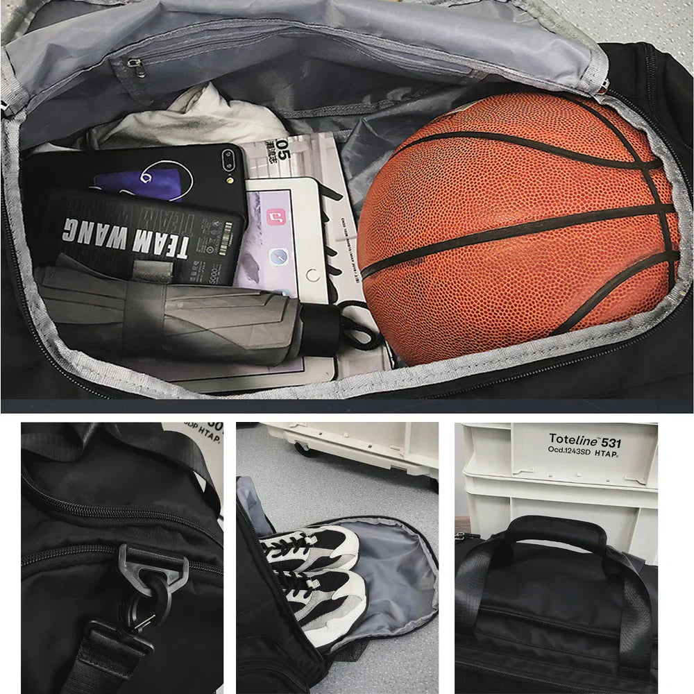 Waterproof Dry-Wet Separation Backpack Duffel Black