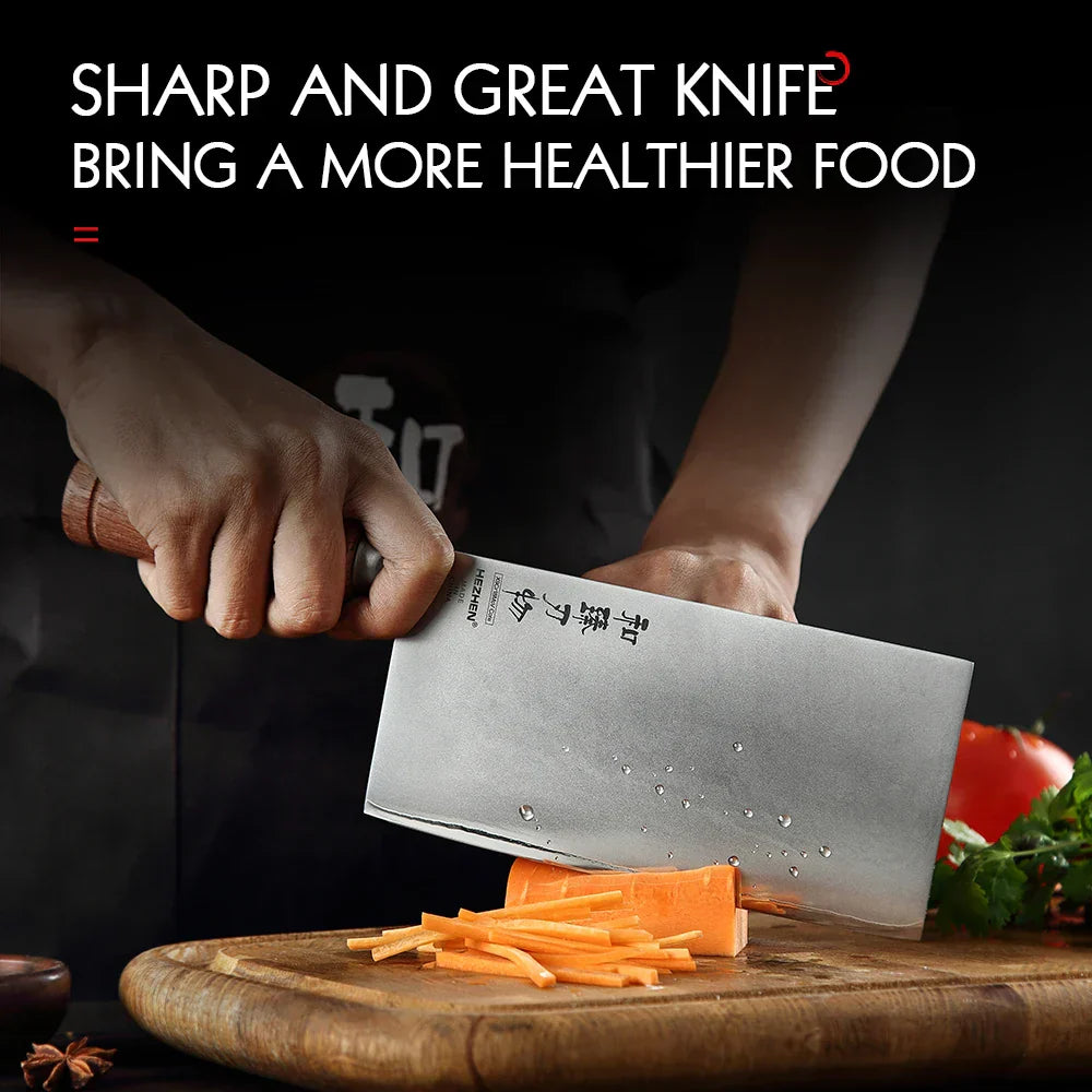 7-Inch Slicing Knife 3-Layer Composite Stainless Steel Blade Brown