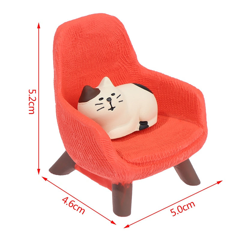 1 Set Simulation Small Sofa Stool Chair Furniture Model Toys for Doll House Decoration-Pink