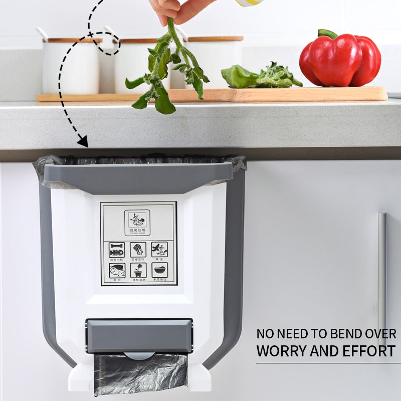 Foldable kitchen Trash Bin