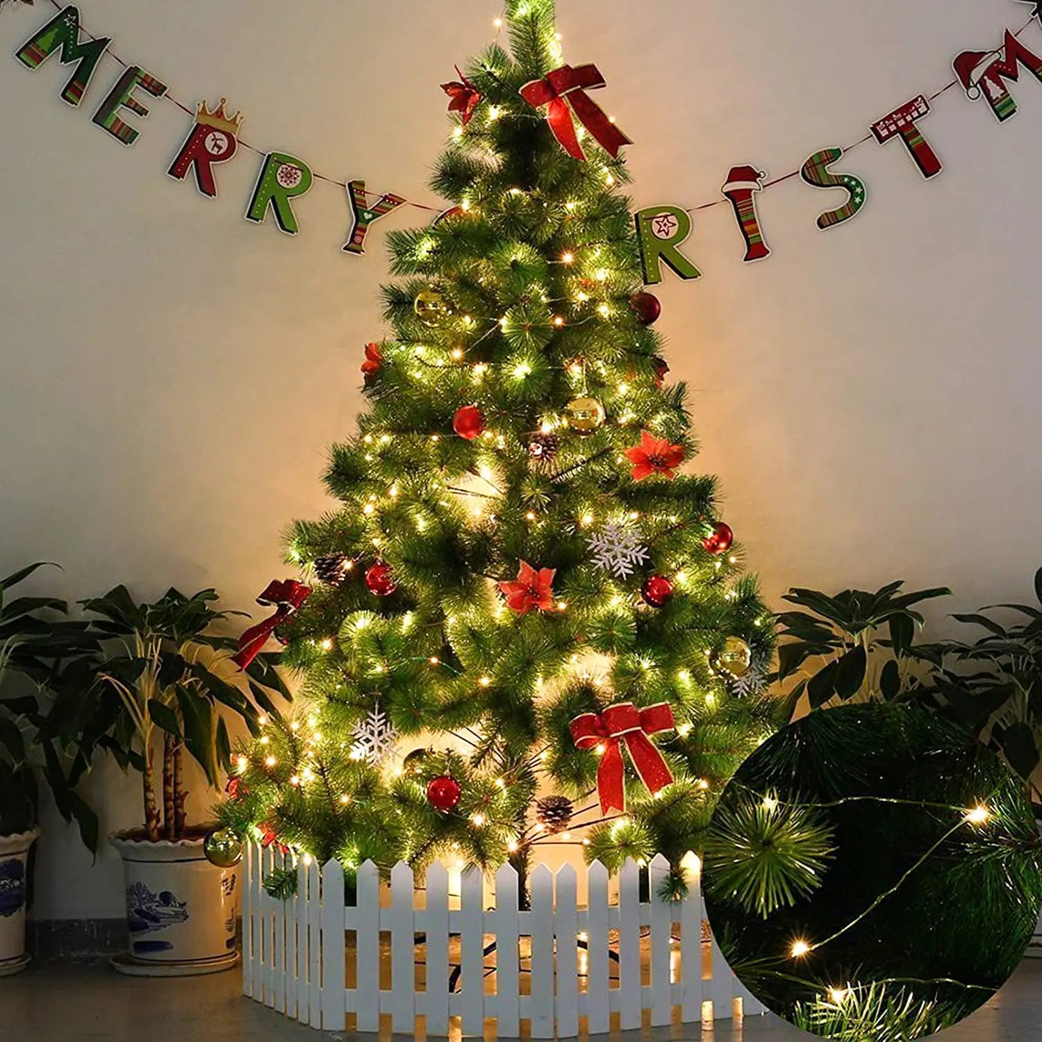 200M Green Wire 8 Modes Fairy String Lights - 2000 LEDs Waterproof Firefly Lamp