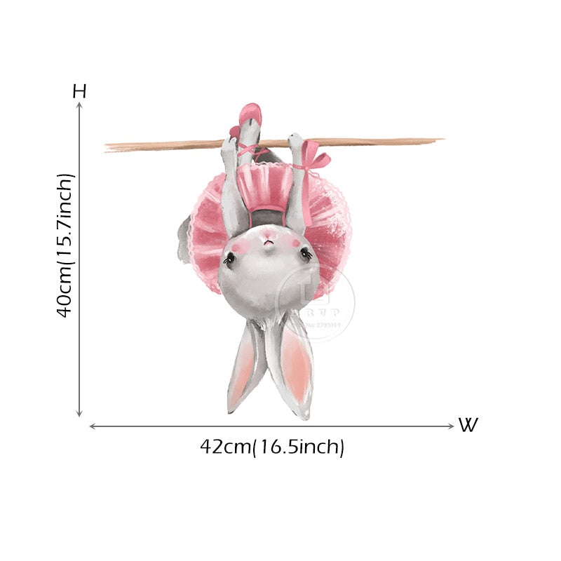 Baby Room Cute Ballet Bunny Wall Stickers