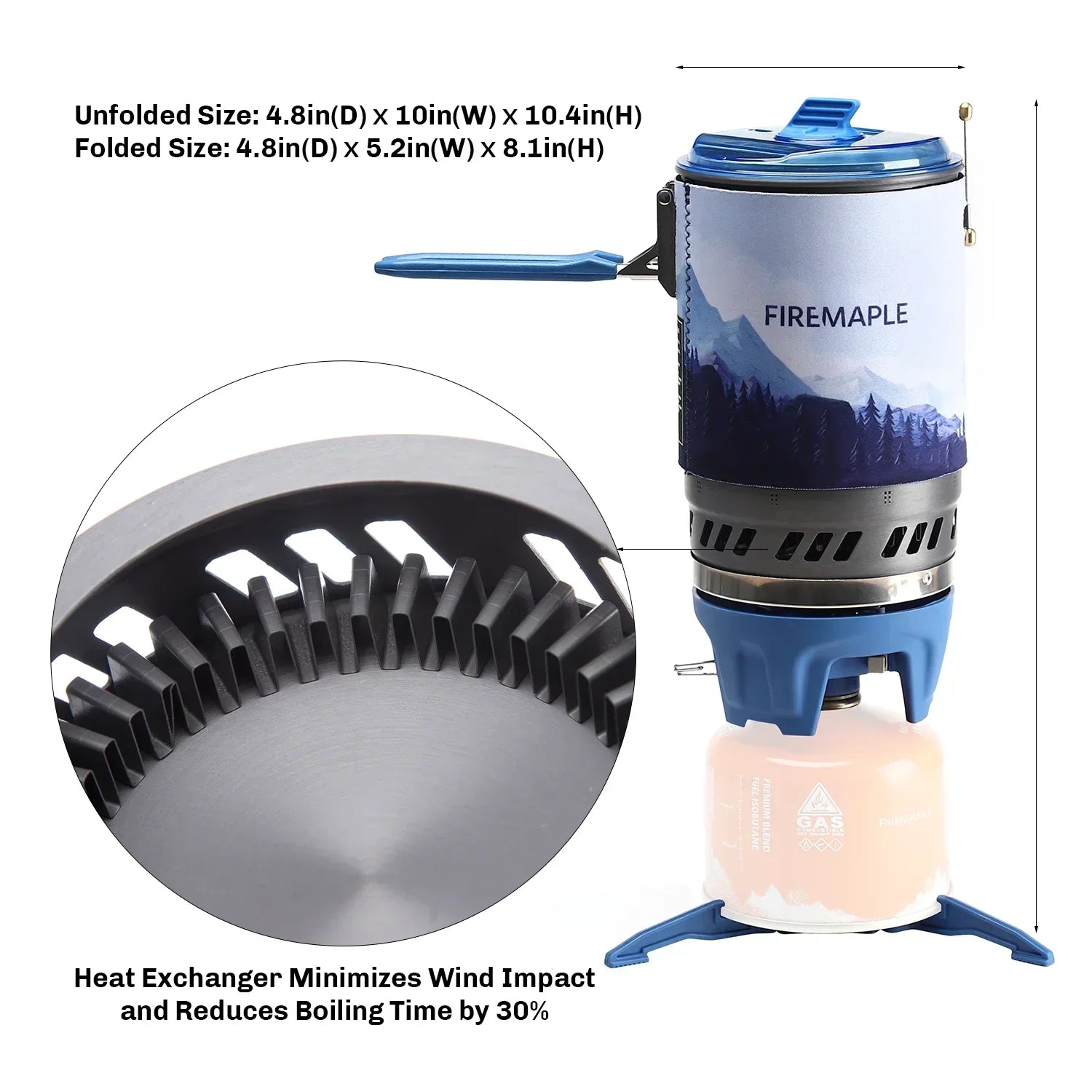 Camping Stove with Micro Regulator Valve Blue