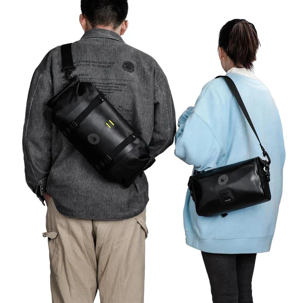 Waterproof Handlebar Bike Bag 8L Front Tube Trunk Pannier Black