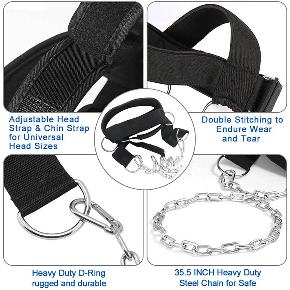 Head and Neck Training Harness - Adjustable Strap for Gym Fitness