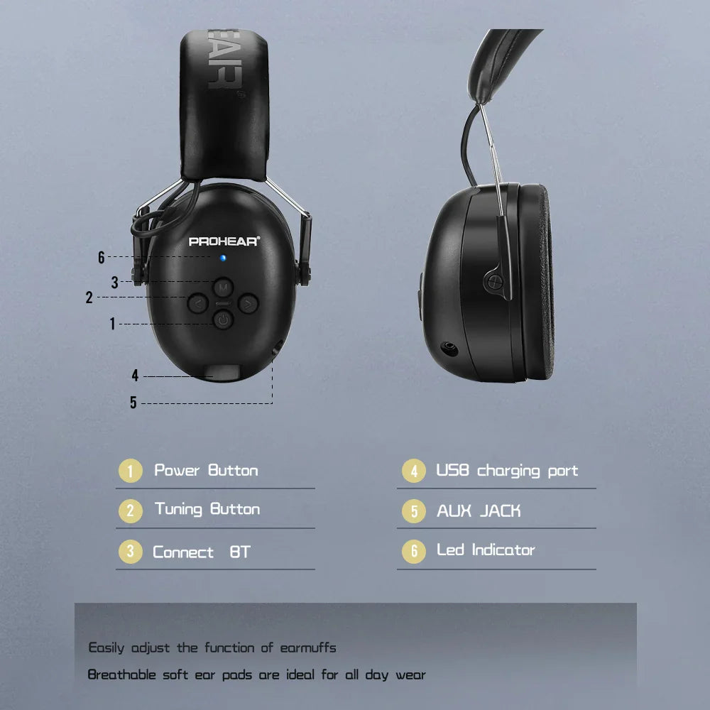 Bluetooth Electronic Earmuffs Black