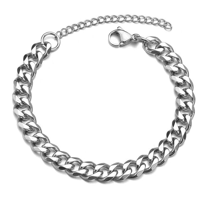 Stainless Steel Bracelets For Men Blank Color Punk Curb Cuban Link Chain Bracelets On the Hand Jewelry Gifts trend
