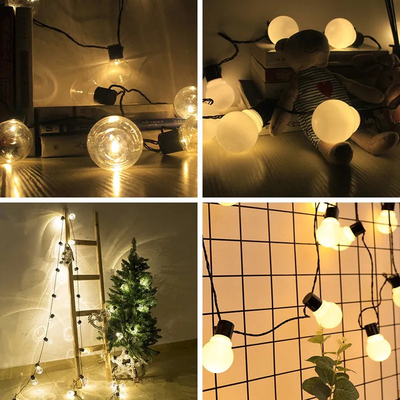 G50 LED Fairy String Lights - Outdoor Garden Patio Christmas Decor (5m, Warm White/Clear)