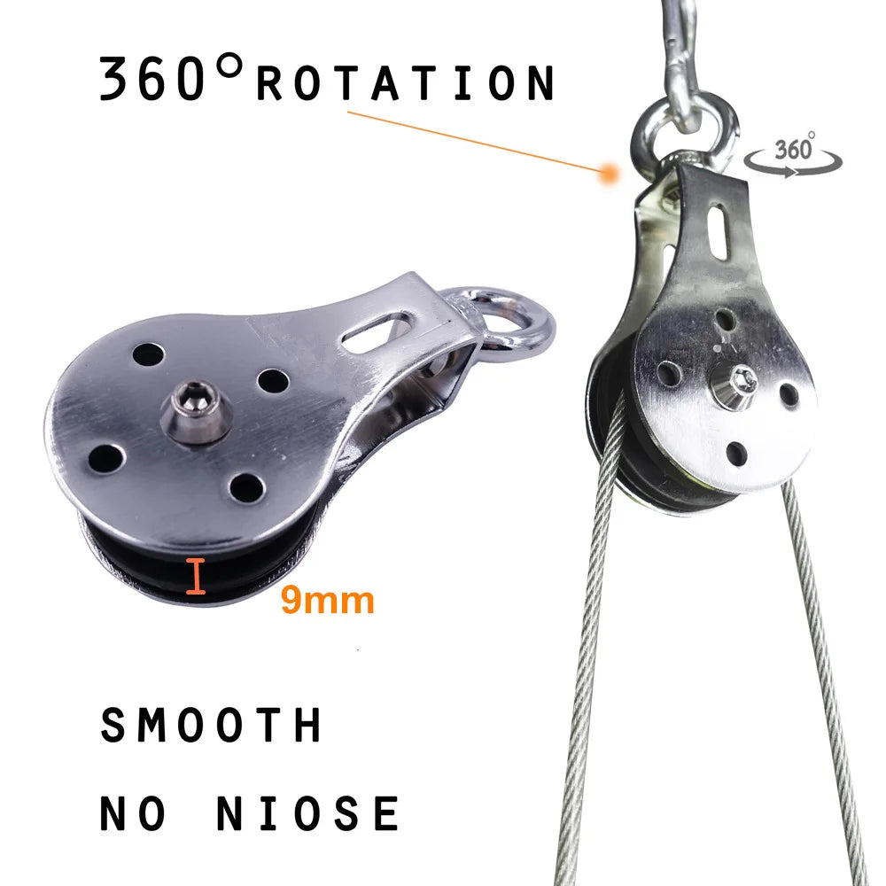 Fitness DIY Pulley Cable Machine Attachment System