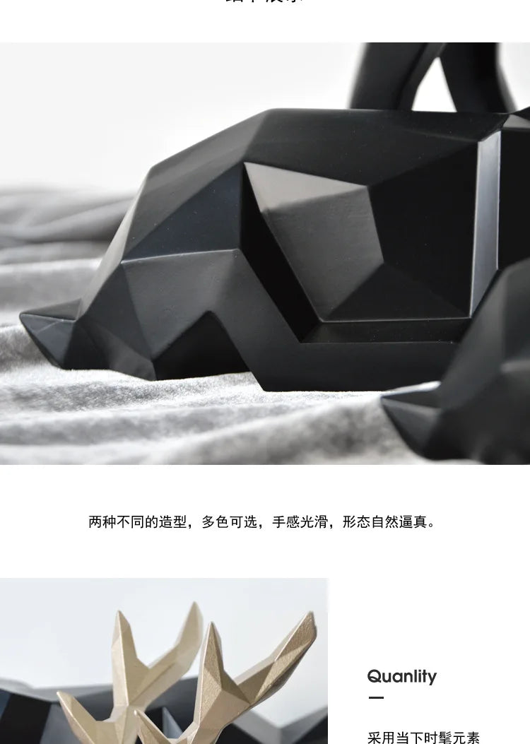 Nordic Elegance: White Resin Deer Statue for Chic Home Decor