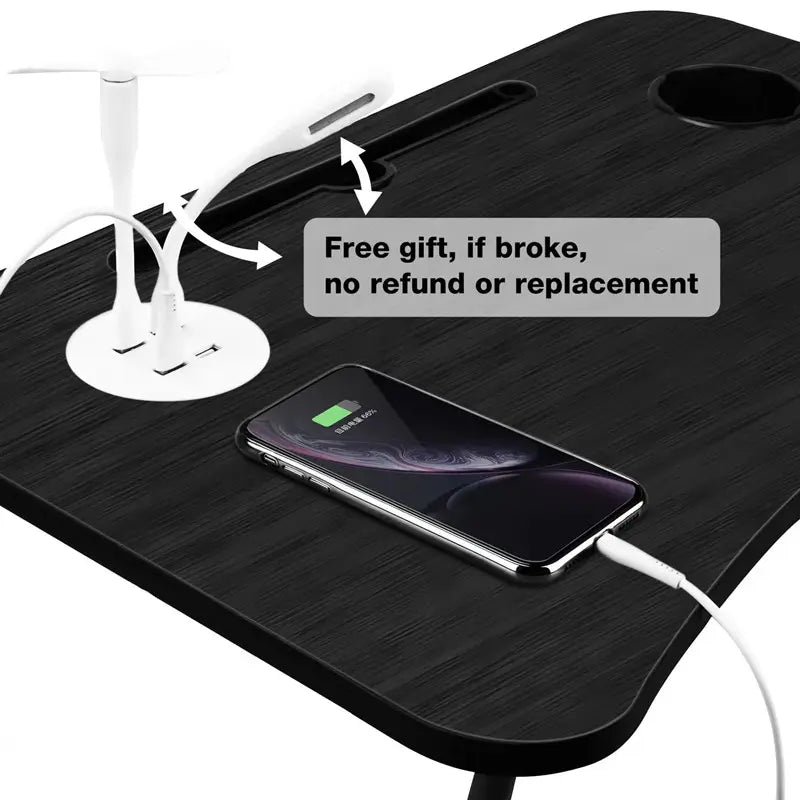 Laptop Desk Bed Table Tray Folding Breakfast Table Portable Lap Standing Desk Notebook Stand Reading Holder For Bed/Sofa Large Lap Desk With Usb-Charger And Cup-Holder