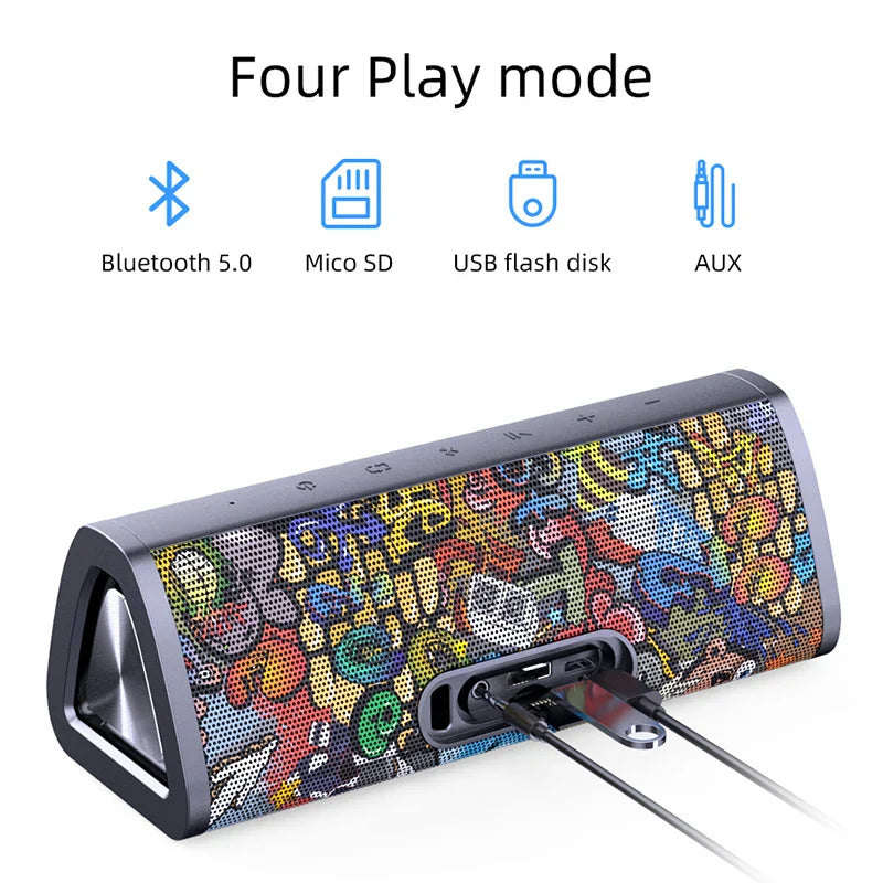 Portable Bluetooth Speaker Black-Graffiti