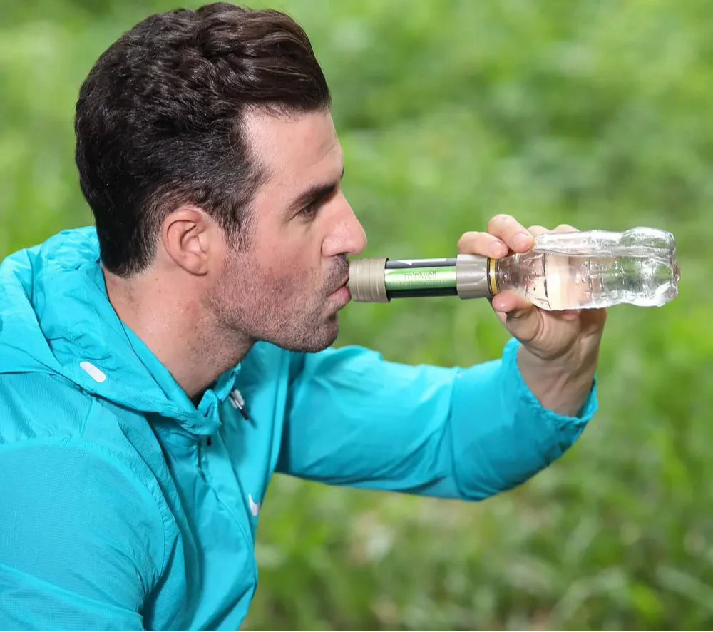 Camping Water Filter Straw Brown