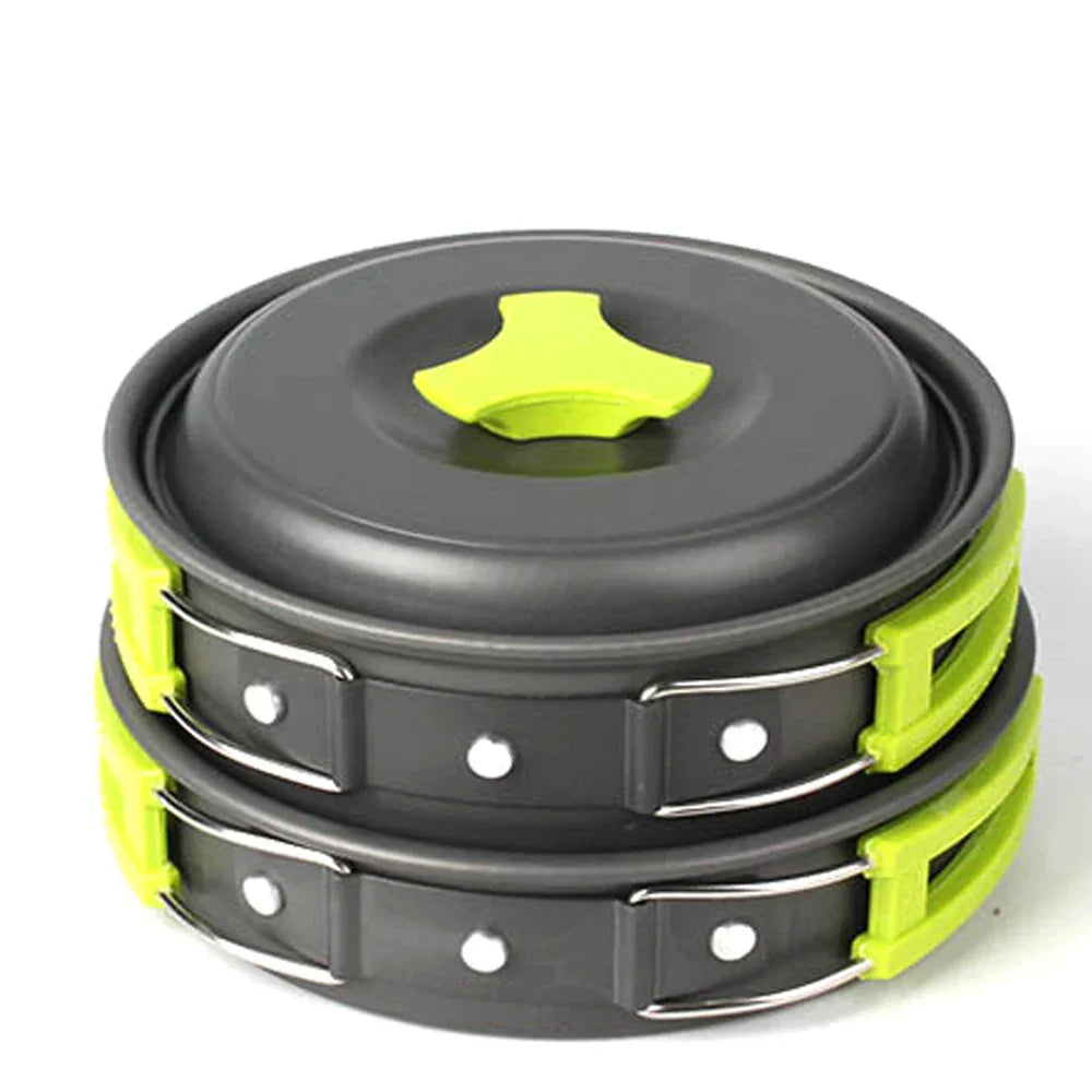 6-Piece Portable Camping Cookware Set Green