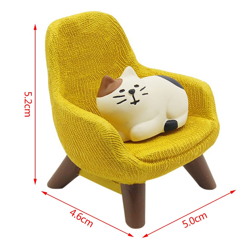1 Set Simulation Small Sofa Stool Chair Furniture Model Toys for Doll House Decoration-Pink