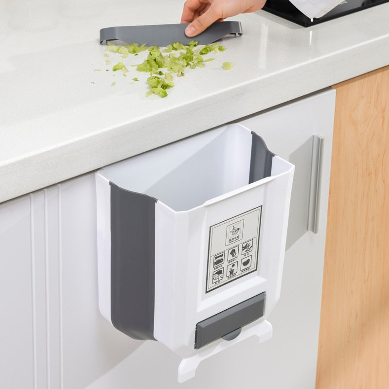 Foldable kitchen Trash Bin